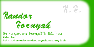 nandor hornyak business card